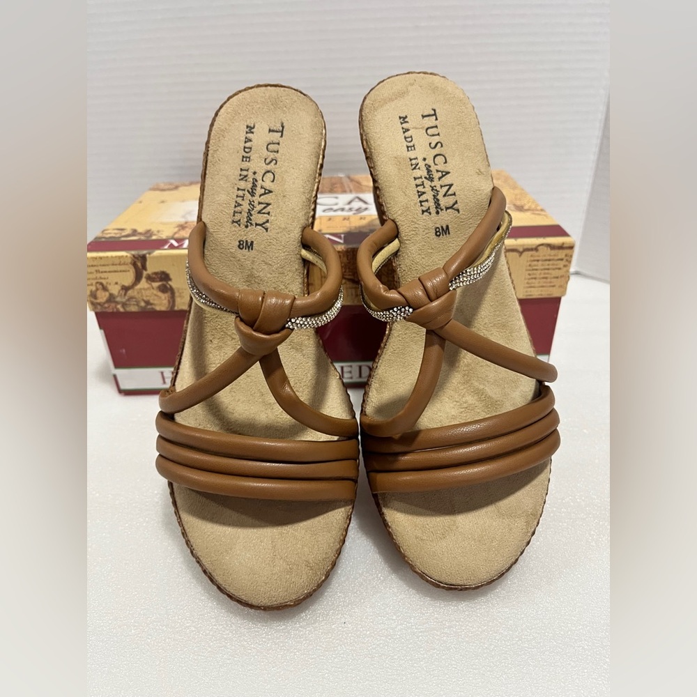 Women's Elvera Slip-On Wedge Sandals by Easy Street. Size 8M Color Brown - Picture 5 of 7